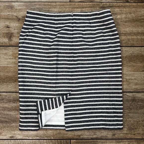 Ann Taylor Skirt Black White Tweed Boucle Striped Casual Career - Picture 7 of 10